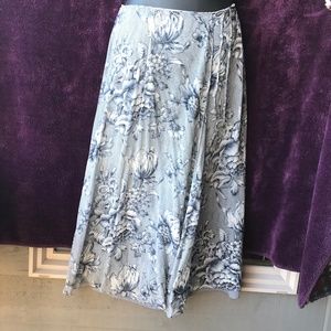 Emanuel Ungaro silk floral wrap maxi skirt 12/48